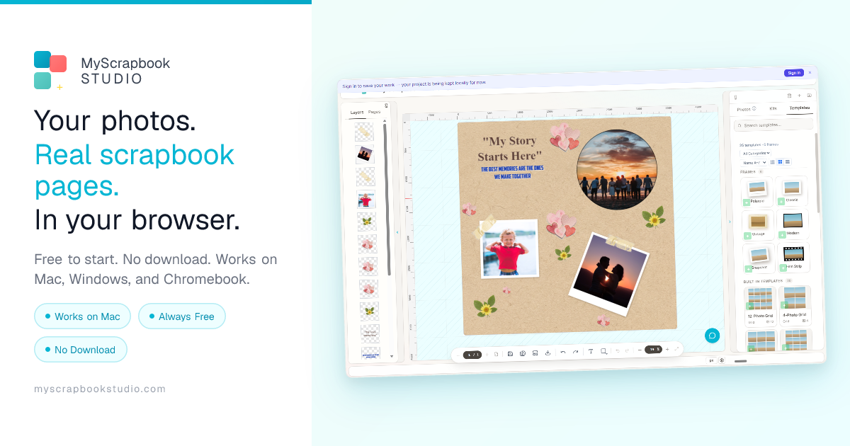 Free Digital Scrapbooking Software for Mac | MyScrapbook Studio